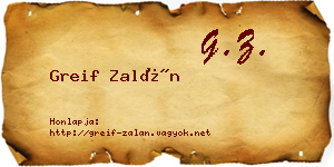 Greif Zalán névjegykártya